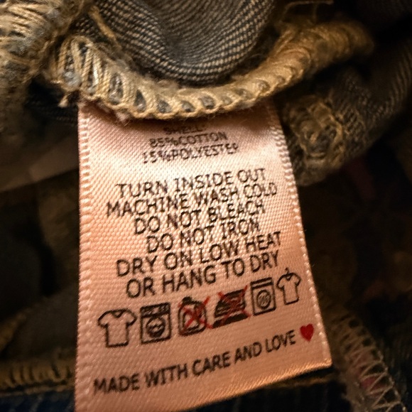 LovLov NWT Floral Print Elastic Waist Button Fly Wide Leg Denim Pants - Picture 7 of 8